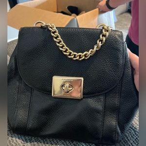 Coach Black Leather Backpack Purse